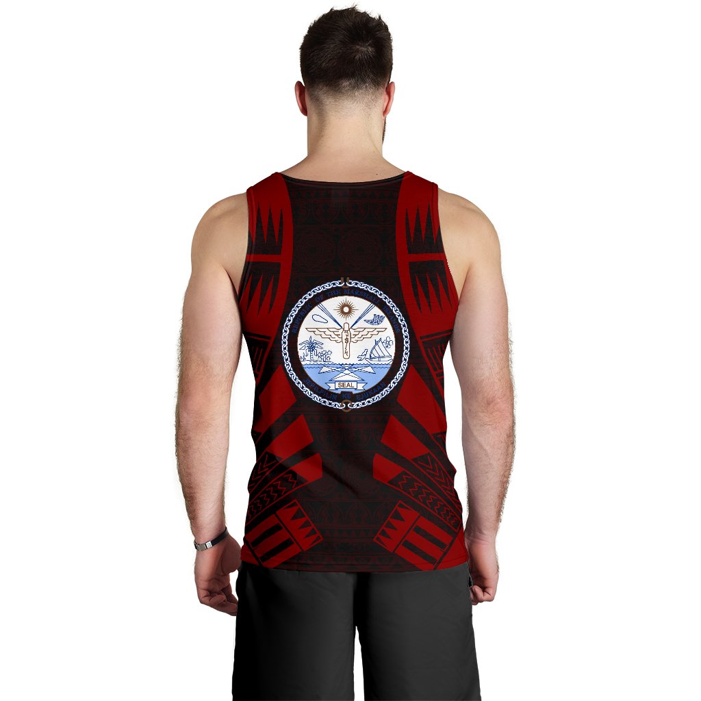 Marshall Islands Men Tank Top - Polynesian Tattoo Red - Polynesian Pride