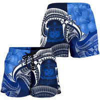 Samoa Women's Shorts - Samoa Seal Wave Style (Blue) - Polynesian Pride