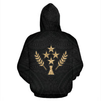 Kosrae Custom Zip up Hoodie Micronesia Kosraean Warrior Gold - Polynesian Pride