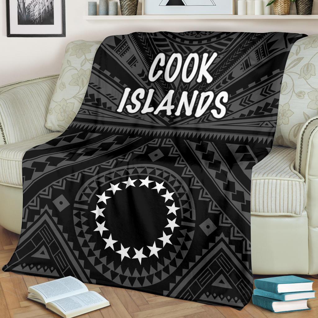 Cook Island Premium Blanket - Seal With Polynesian Tattoo Style ( Black) White - Polynesian Pride