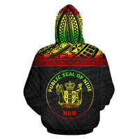Niue Polynesian Custom Zip up Hoodie Horizontal Reggae - Polynesian Pride