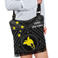 Papua New Guinea Crossbody Boho Handbag - Flag With Polynesian Patterns (Black) One Style One Size Black - Polynesian Pride