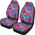 Hawaiian Tropical Exotic Leaves And Flowers On Geometrical Ornament. Car Seat Cover Universal Fit Pink - Polynesian Pride