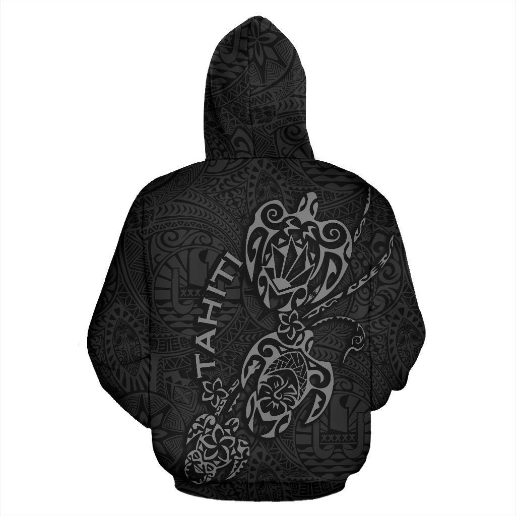 Tahiti Polynesian Family Turtles Zip up Hoodie Grey - Polynesian Pride
