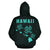 Polynesian Kakau Three Turtle Map of Hawaii Hoodie Turquoise - Polynesian Pride