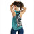 Pohnpei Micronesia Women's Racerback Tank Turquoise - Turtle With Hook - Polynesian Pride