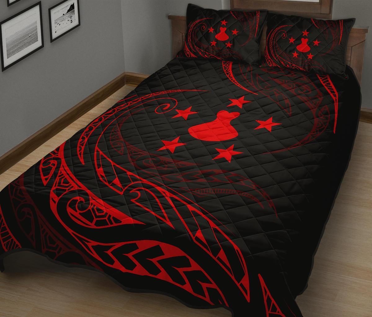 Austral Islands Quilt Bed Set - Red - Frida Style - Polynesian Pride