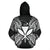 Polynesian Hawaii All Over Zip up Hoodie Map Turtle Black - Polynesian Pride