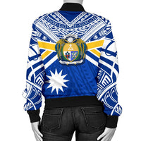 Nauru Rugby Women Bomber Jacket Symbol Star Polynesian - Polynesian Pride