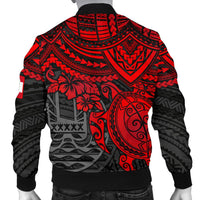 Tahiti Polynesian Bomber Jacket (Men) - Red Turtle - Polynesian Pride