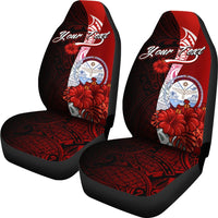Marshall Islands Polynesian Custom Personalised Car Seat Covers - Coat Of Arm With Hibiscus - Polynesian Pride