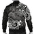 Chuuk Men's Bomber Jacket - White Shark Polynesian Tattoo - Polynesian Pride