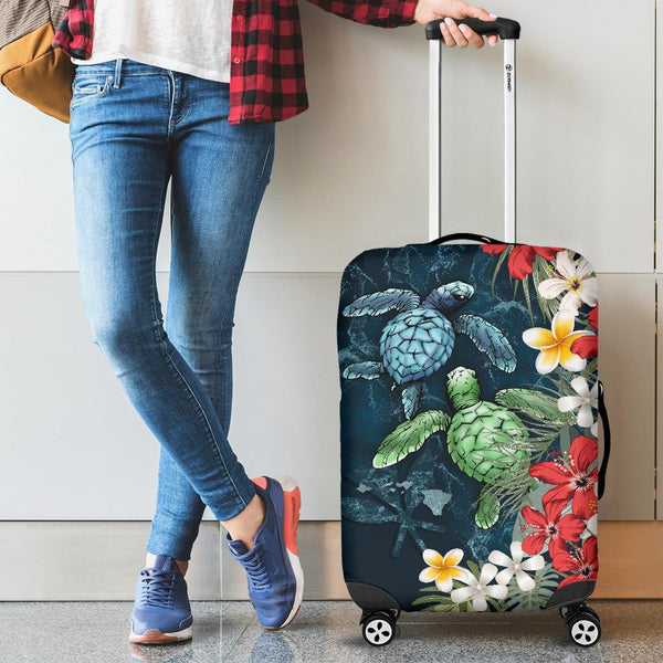 Kanaka Maoli (Hawaiian) Luggage Covers - Sea Turtle Tropical