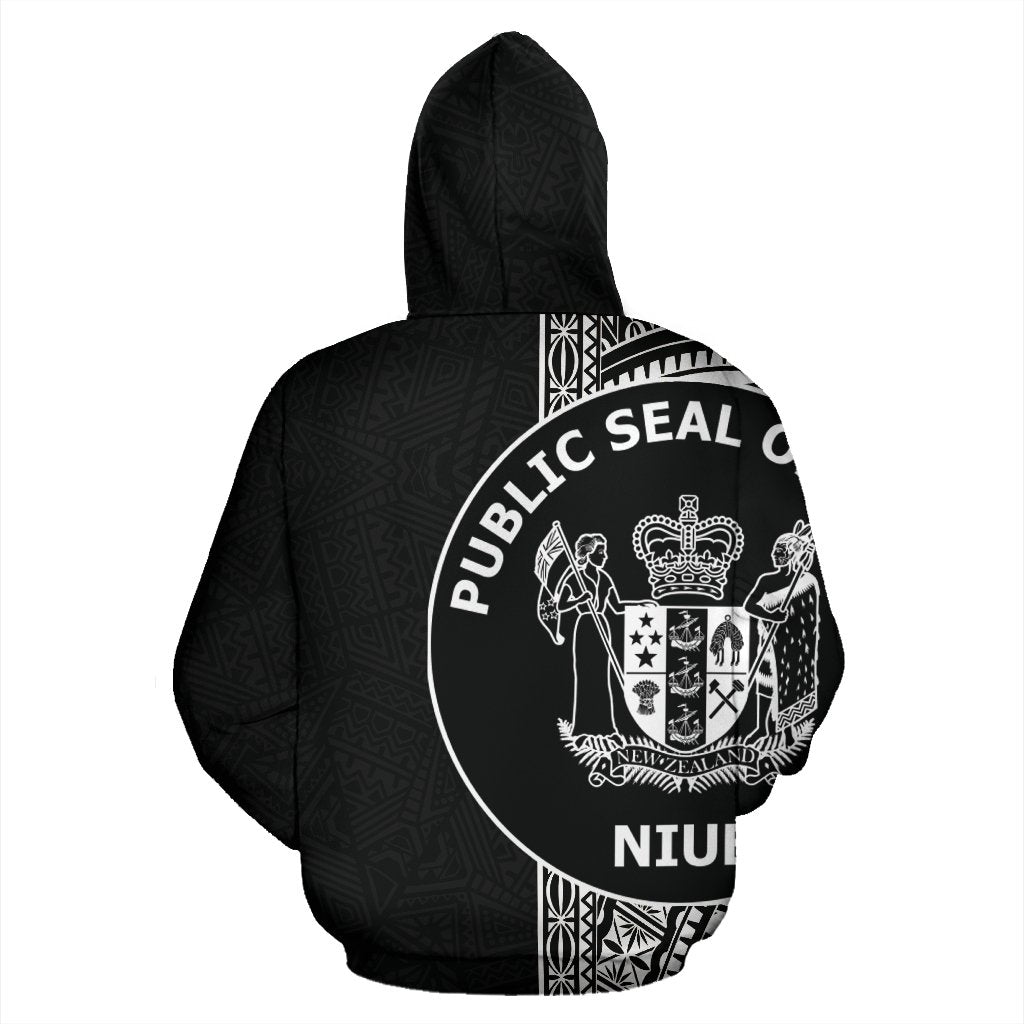 Niue Polynesian Hoodie Line Black - Polynesian Pride