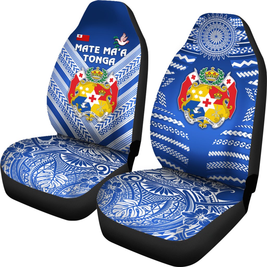 Mate Ma'a Tonga Rugby Car Seat Covers Polynesian Creative Style - Blue Universal Fit Blue - Polynesian Pride