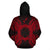 Northern Mariana Islands Polynesian All Over Zip up Hoodie Map Red - Polynesian Pride