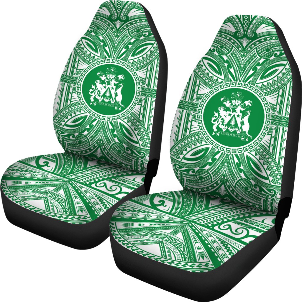 Norfolk Island Car Seat Cover - Norfolk Island Coat Of Arms Polynesian Flag Color - Polynesian Pride