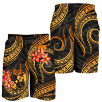 Tonga Polynesian Men Shorts - Gold Plumeria - Polynesian Pride