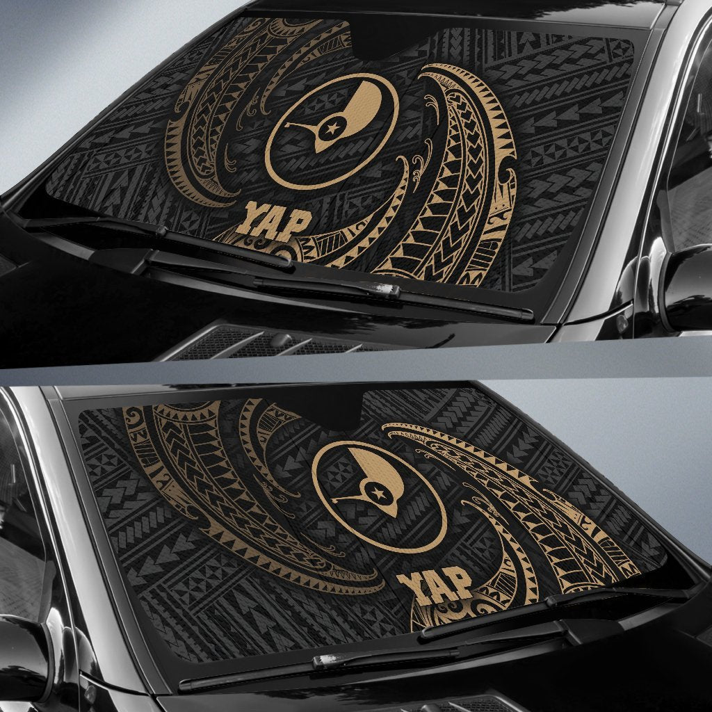 Polynesian Yap Sun Shades - Gold Tribal Wave - Polynesian Pride