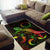 Cook Islands Polynesian Area Rugs - Turtle With Blooming Hibiscus Reggae - Polynesian Pride