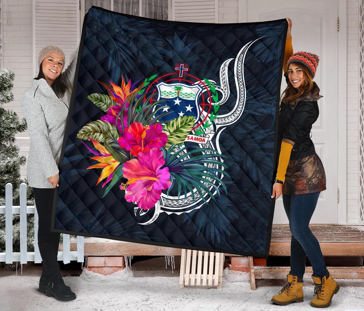 Samoa Polynesian Premium Quilt - Tropical Flowers - Polynesian Pride