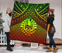 Polynesian Tahiti Premium Quilt - Reggae Vintage Polynesian Patterns - Polynesian Pride