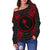 Chuuk Polynesian Shoulder Sweater Map Red - Polynesian Pride