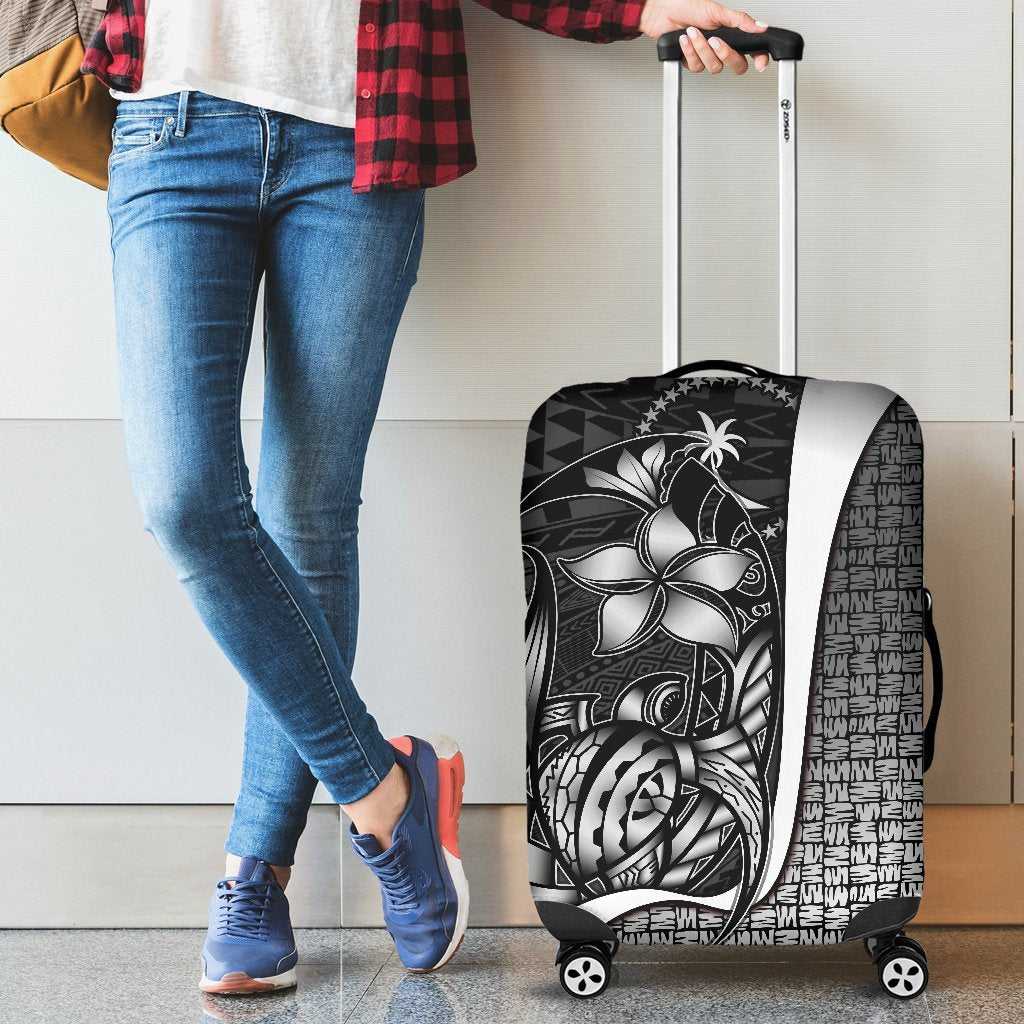 Chuuk Micronesian Luggage Covers White - Turtle With Hook - Polynesian Pride