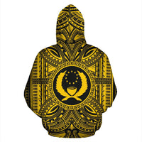 Pohnpei ll Over Hoodie Pohnpei Coat of rms Polynesian Gold Black - Polynesian Pride