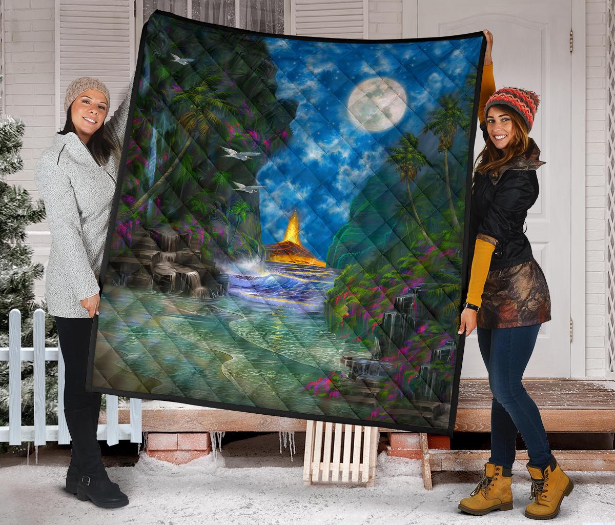 Beach Moon Premium Quilt - Polynesian Pride