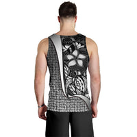 Pohnpei Micronesia Men's Tank Top White - Turtle With Hook - Polynesian Pride