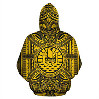 Tahiti ll Over Hoodie Tahiti Coat of rms Polynesian Gold Black - Polynesian Pride