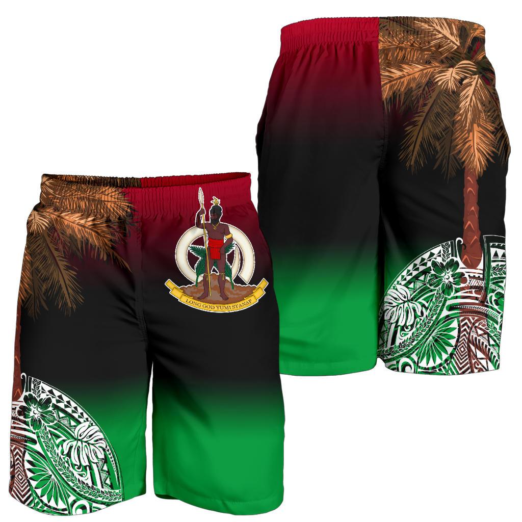 Vanuatu All Over Print Men's Shorts Polynesian Palm Tree Flag - Polynesian Pride