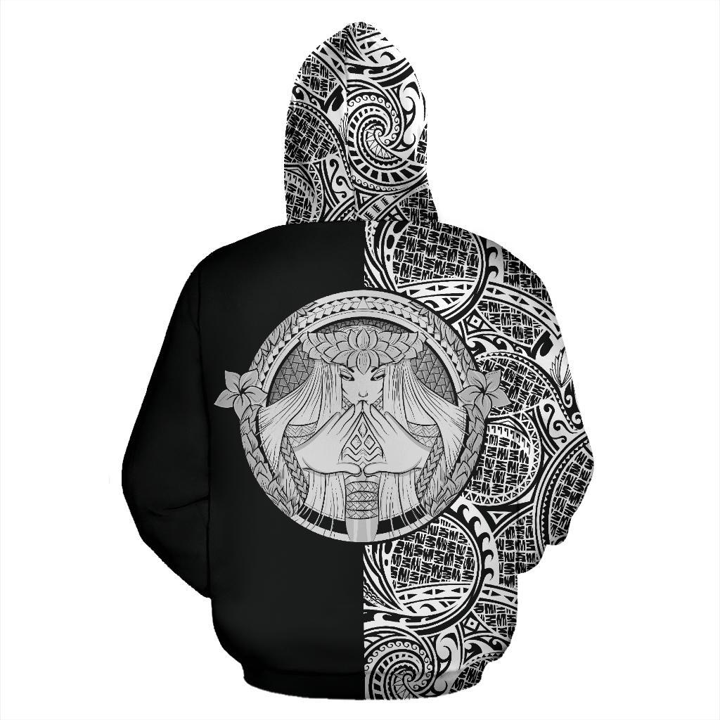 Polynesian Madame Pele Kanaka Hawaii Hoodie The Half White - Polynesian Pride