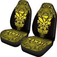 Kanaka Map Polynesian Car Seat Cover - Yellow - Armor Style - Polynesian Pride