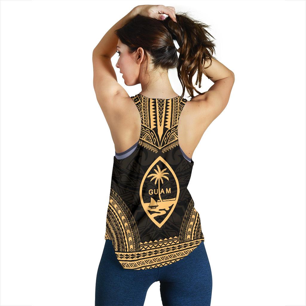Guam Women's Racerback Tank - Polynesian Chief Gold Version - Polynesian Pride