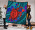 Hawaii Polynesian Premium Quilt - Hawaii Red Turtle Map & Purple Hibiscus - Polynesian Pride