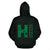 Polynesian Kakau Kanaka Map of Hawaii Hoodie Green - Polynesian Pride
