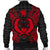 Pohnpei Polynesian Men's Bomber Jacket Map Red - Polynesian Pride