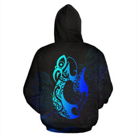 Light Maori Manaia New Zealand Hoodie Blue - Polynesian Pride