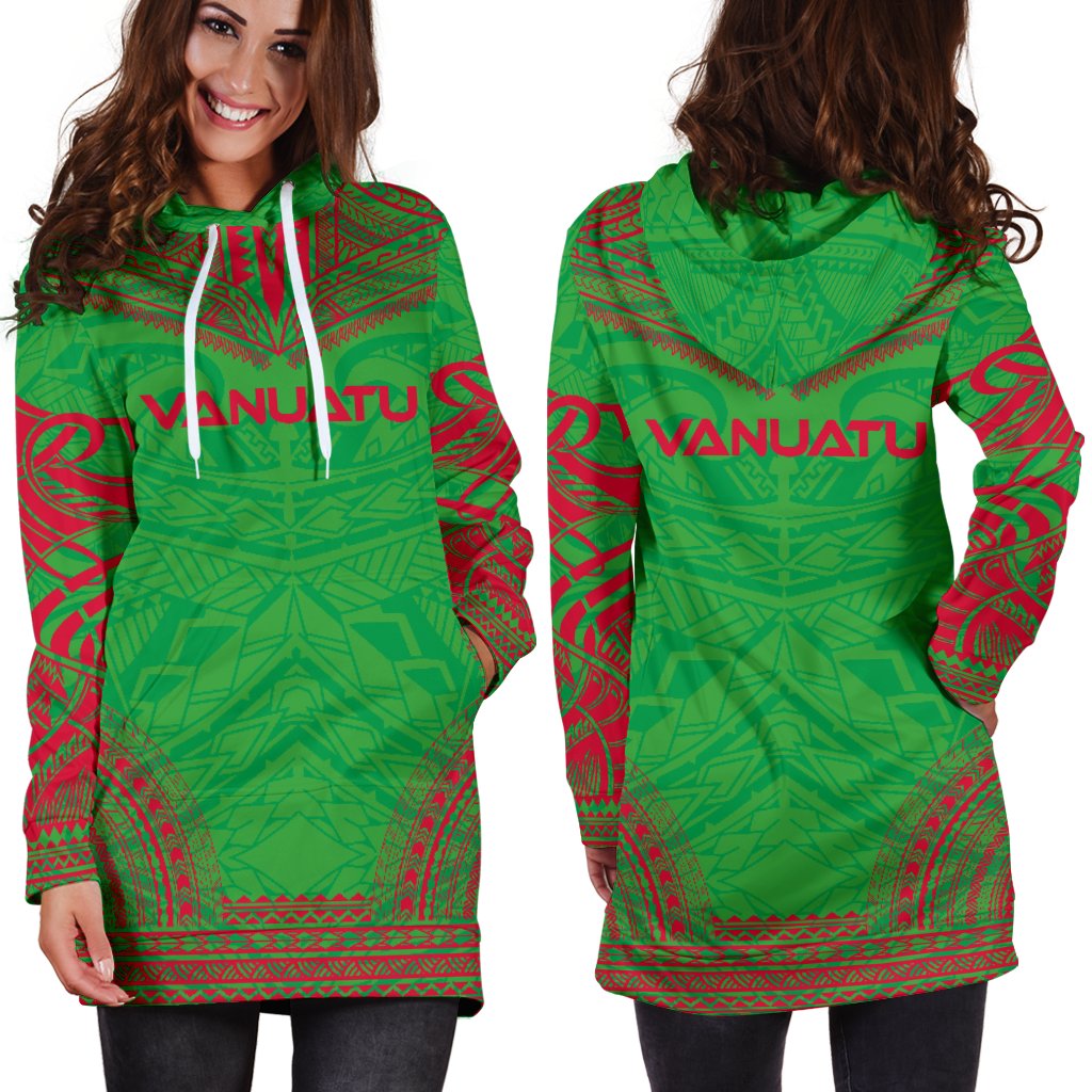 Vanuatu Women's Hoodie Dress - Polynesian Flag Chief - Polynesian Pride