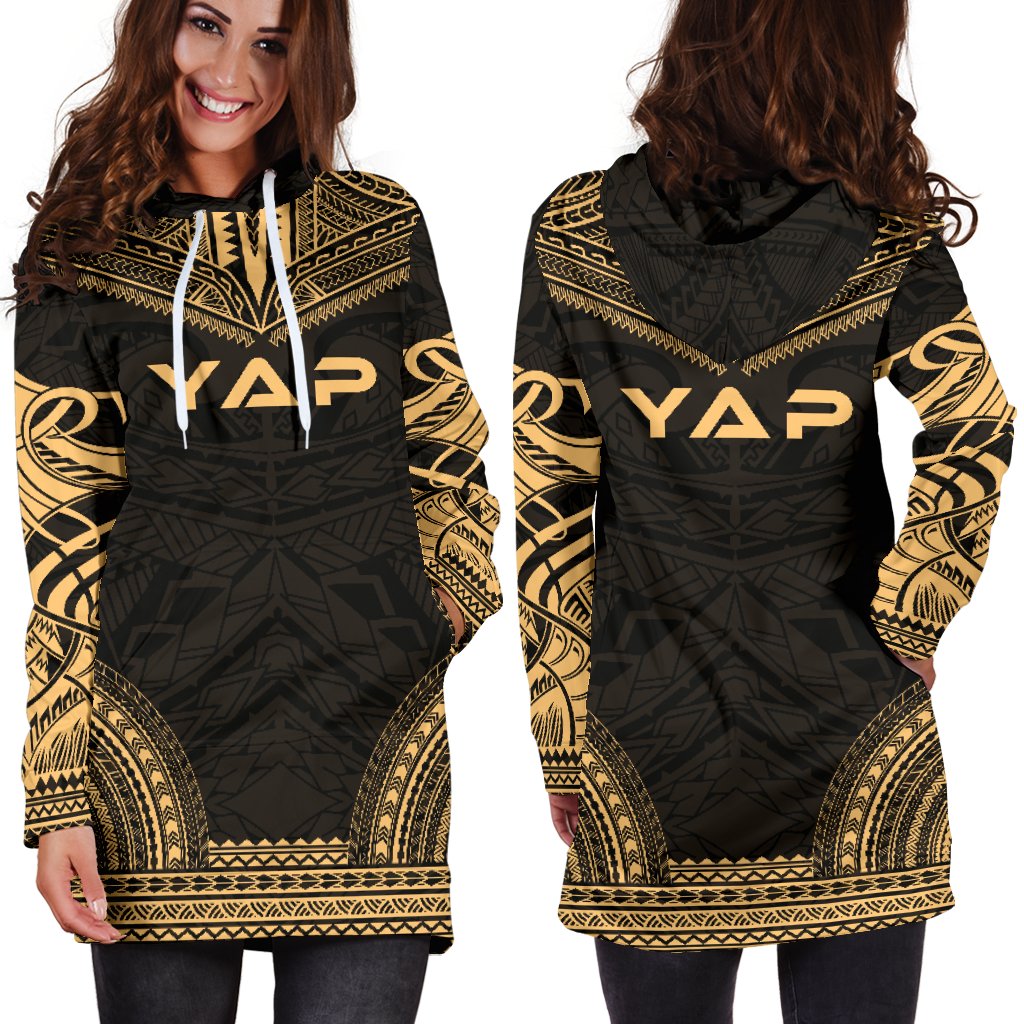 Yap Women's Hoodie Dress - Polynesian Gold Chief - Polynesian Pride