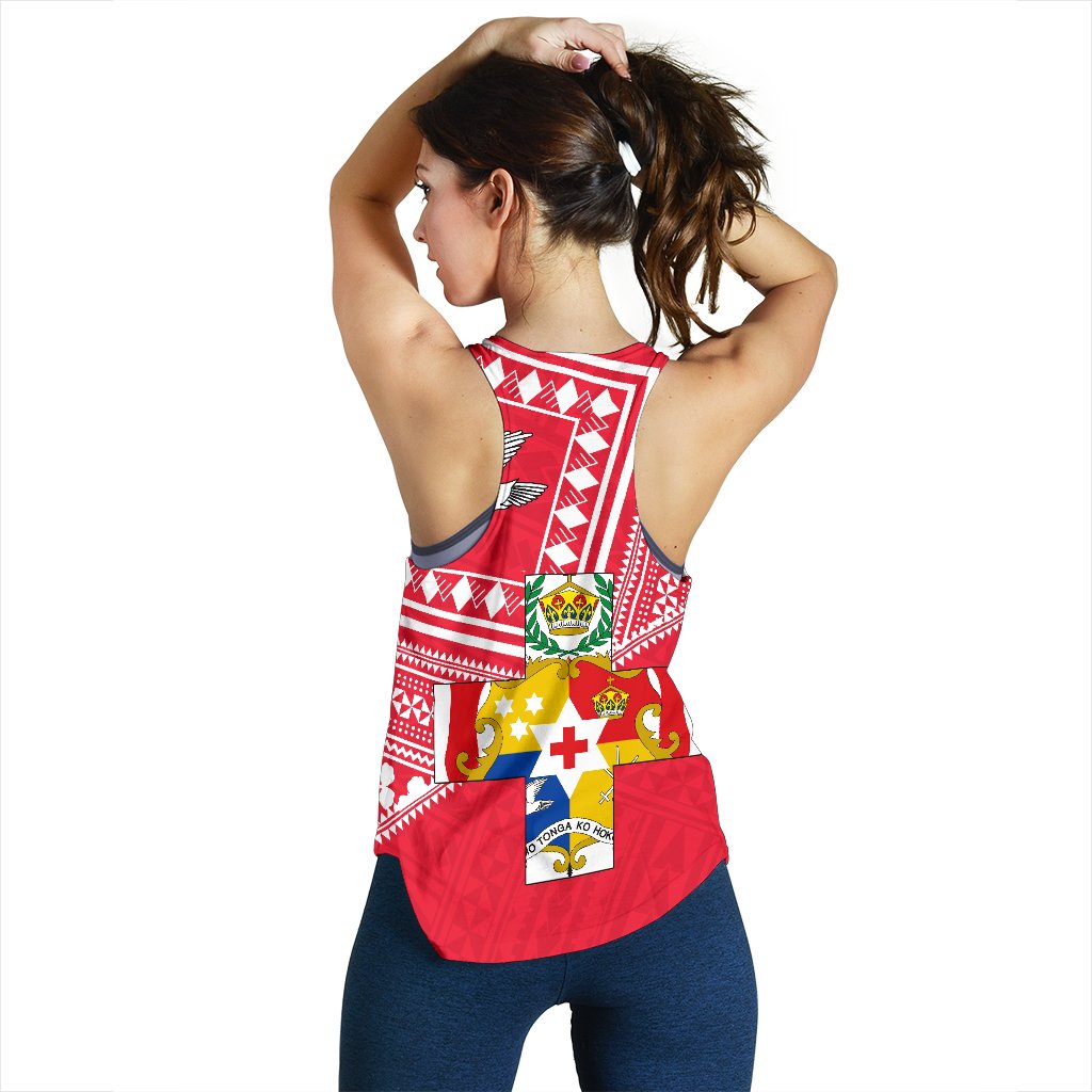 Mate Ma'a Tonga Women Racerback Tank Coat Of Arms - Polynesian Pride