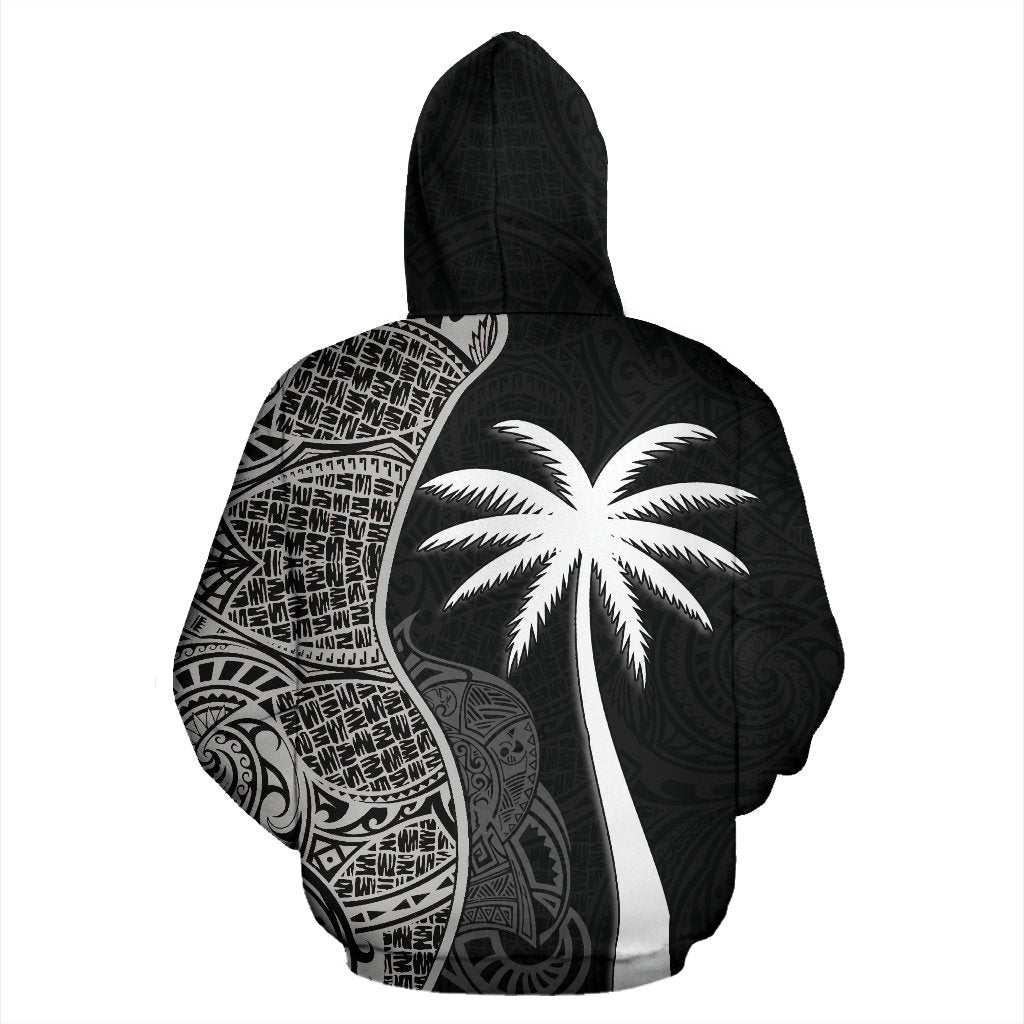 Tahiti Polynesian Hoodie Coconut Tree Black - Polynesian Pride
