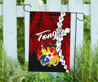 Tonga Polynesian Flag - Tribal Wave Tattoo Flag Color - Polynesian Pride