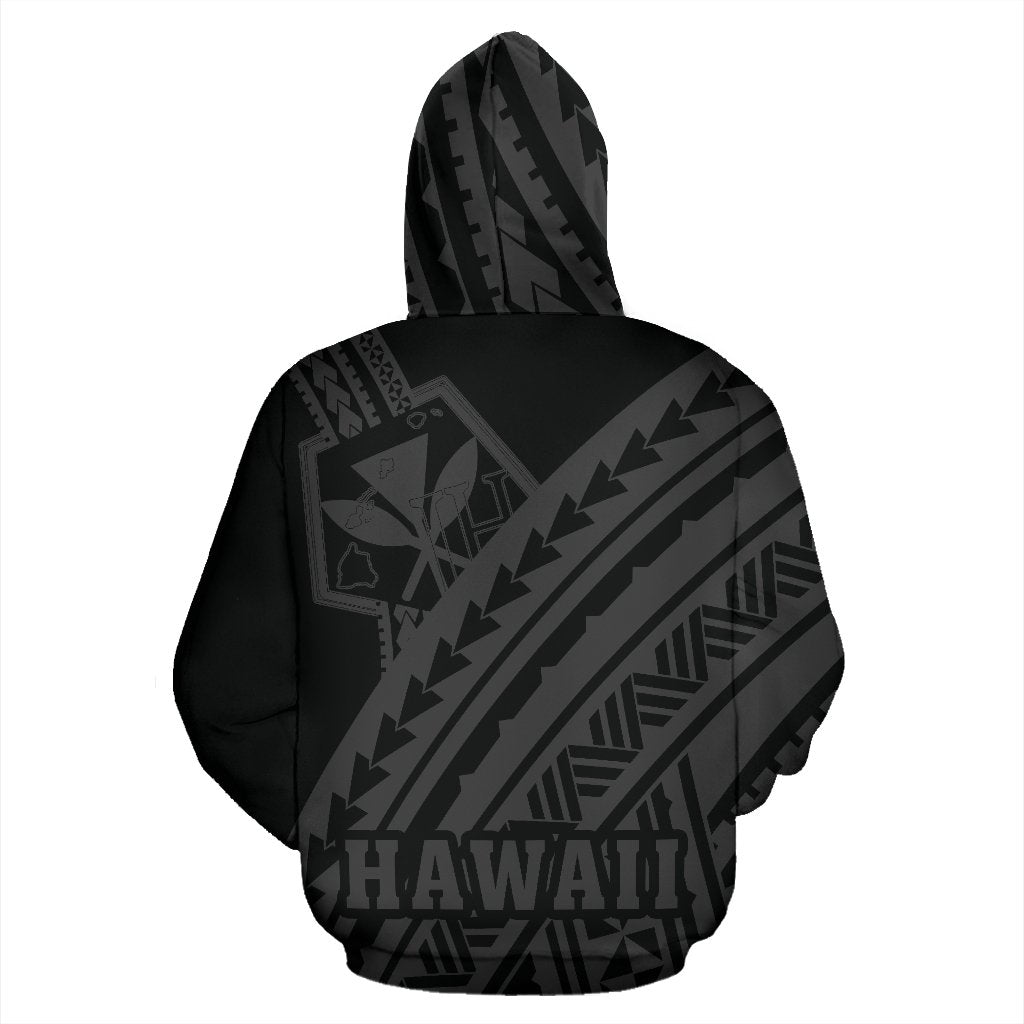 Hawaii Kanaka Polynesian Hoodie Poly Style Gray - Polynesian Pride