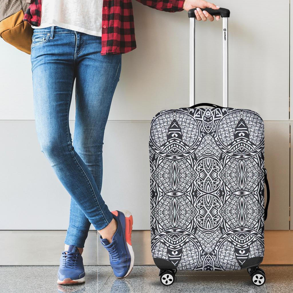 Polynesian Lauhala Mix White Luggage Covers White - Polynesian Pride