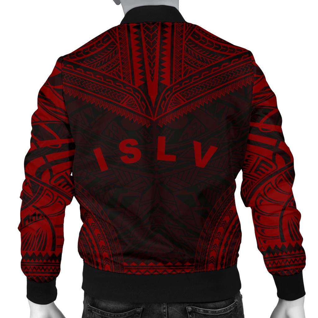 Society Islands Polynesian Chief Men's Bomber Jacket - Red Version - Polynesian Pride