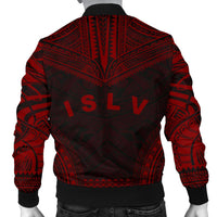 Society Islands Polynesian Chief Men's Bomber Jacket - Red Version - Polynesian Pride