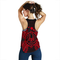 French Polynesia Polynesian Women Tank Top Map Red - Polynesian Pride